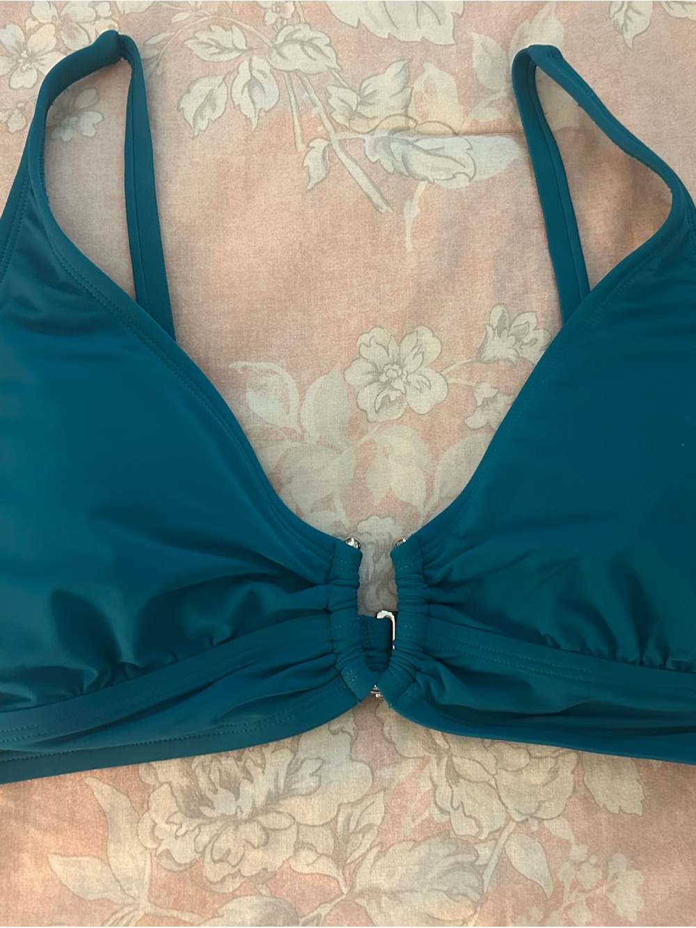 White House Black Market Teal V-Plunge Swim Top